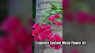 Arte de escultura de flor de acero inoxidable personalizado