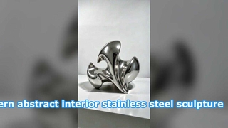 Escultura abstracta de metal de diseño personalizable con acabado de espejo pulido