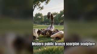 Esta escultura de escorpión de bronce presenta un diseño realista e imponente.