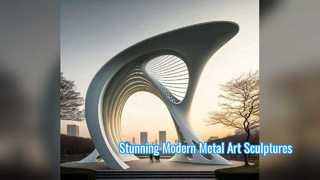 Escultura de metal abstracta moderna para decoración arquitectónica