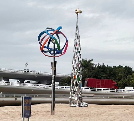 Escultura al aire libre grande de acero inoxidable contemporánea altura de 10,0 metros