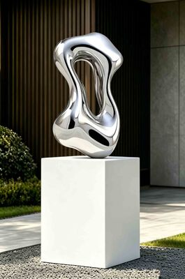 Espejo pulido 316L Escultura abstracta de acero inoxidable personalizable para la decoración interior moderna