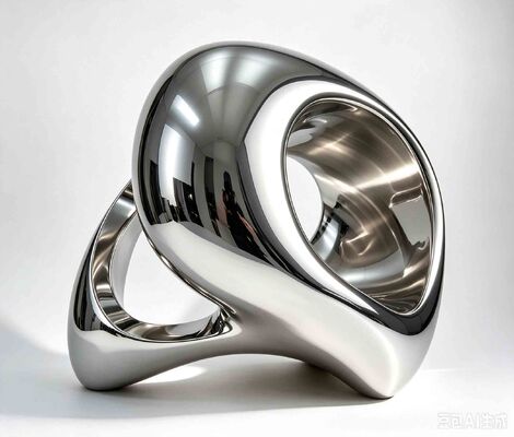1.0m Height Abstract Metal Sculpture with Polished Mirror Finish and Customizable Design for Interior Decoration