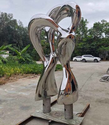 ODM 2,5 M de altura Escultura abstracta de acero inoxidable a medida Decoración de jardín