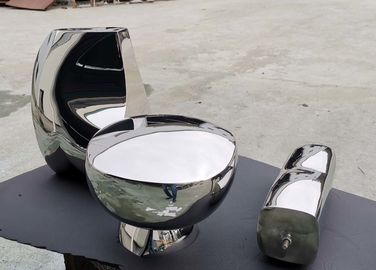 Estilo artificial pulido espejo del metal de la escultura del arte abstracto de la mano para la decoración casera