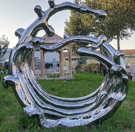 Acero inoxidable de la escultura al aire libre moderna superficial del metal del espejo para la decoración pública