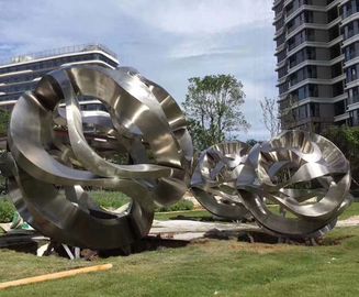 Decoración al aire libre grande de la plaza del acero inoxidable de las esculturas abstractas del jardín del metal