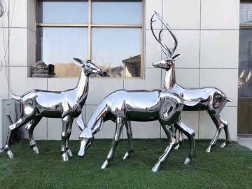 Esculturas animales pulidas espejo del metal de los Ss para los ornamentos del jardín